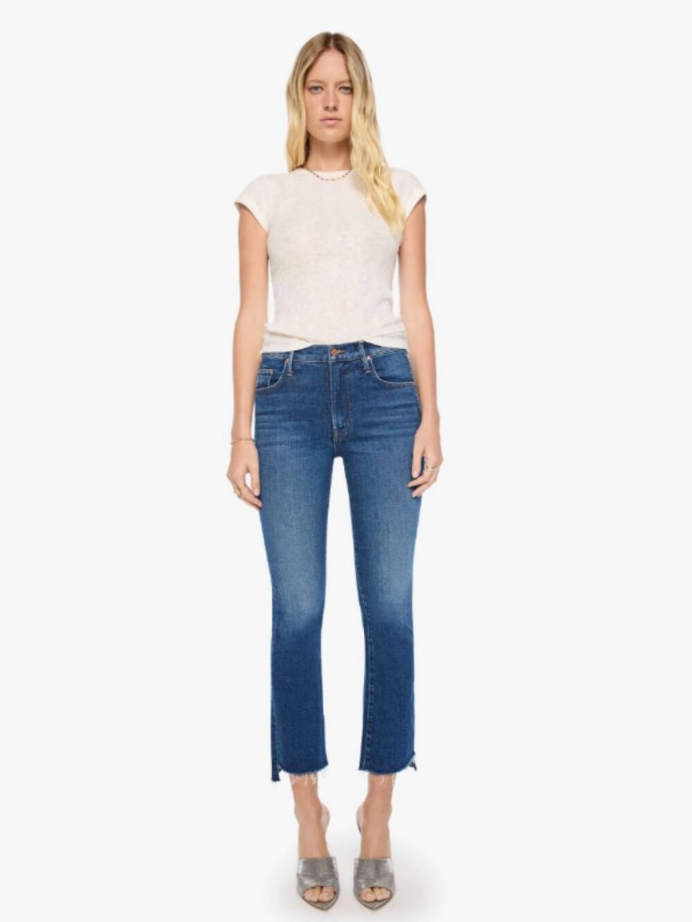 MOTHER Insider Crop Step Hem Fray Jeans